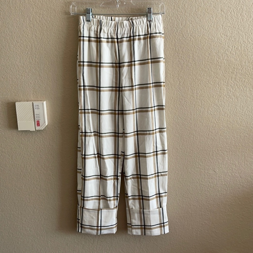 Zara Plaid Pull On Pants